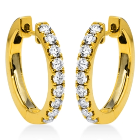 Creolen aus 750 Gold Gelbgold 18 Brillanten 0,73ct TW-SI 18,1x2,5mm