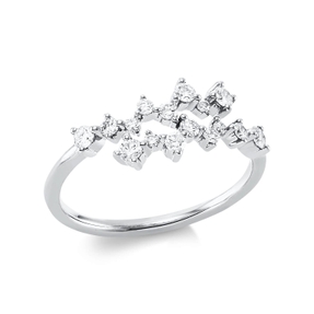 Ring aus 750 Gold Weißgold 16 Brillanten 0,36ct TW-SI B:7,3mm