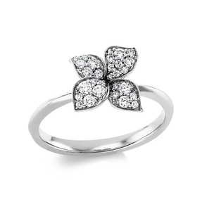 Ring aus 750 Gold Weißgold 29 Brillanten 0,28ct TW-SI B:9,4mm