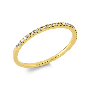 Halb-Memoire Ring aus 750 Gold Gelbgold 23 Brillanten 0,1ct TW-SI B:1mm