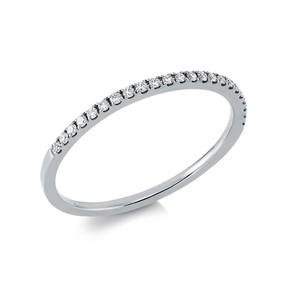 Halb-Memoire Ring aus 750 Gold Weißgold 23 Brillanten 0,1ct TW-SI B:1mm