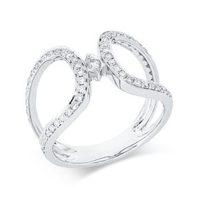 Ring aus 750 Gold Weißgold 59 Brillanten 0,45ct TW-SI B:13mm