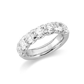 Halb-Memoire Ring aus 750 Gold Weißgold 7 Brillanten 2,8ct TW-SI B:5mm 4er-Krappe