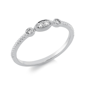 Ring aus 750 Gold Weißgold 4 Brillanten 0,09ct TW-SI B:3,1mm