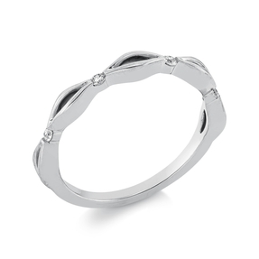 Ring aus 750 Gold Weißgold 4 Brillanten 0,06ct TW-SI B:2,8mm