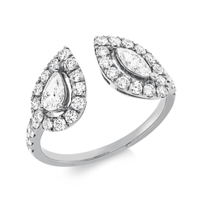 Ring aus 750 Gold Weißgold 37 Diamanten 1,06ct B:10mm