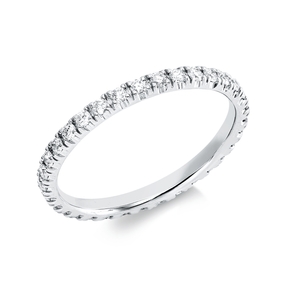 Memoire Ring aus 750 Gold Weißgold 33 Brillanten 0,48ct TW-SI B:2,1mm