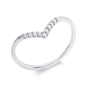 Ring aus 750 Gold Weißgold 9 Brillanten 0,1ct TW-SI B:6,9mm