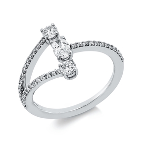 Ring aus 750 Gold Weißgold 40 Diamanten 0,68ct TW-SI B:12,4mm