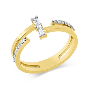 Ring aus 750 Gold gelb/weiß 16 Diamanten 0,24ct B:7,2mm