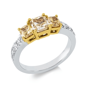 Ring aus 750 Gold gelb/weiß 11 Diamanten 2,25ct B:5,7mm