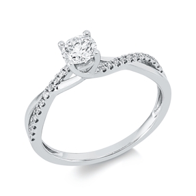 Ring aus 750 Gold Weißgold 23 Diamanten 0,46ct B:4,3mm
