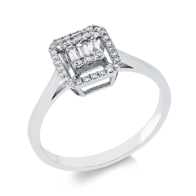 Ring aus 585 Gold Weißgold 35 Diamanten 0,2ct B:8,4mm