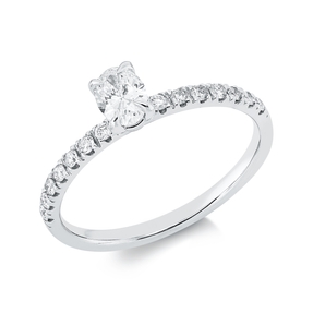 Ring aus 750 Gold Weißgold 15 Diamanten 0,48ct B:5mm
