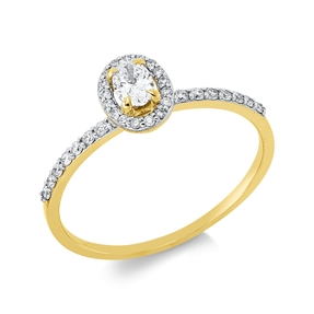 Ring aus 750 Gold gelb/weiß 35 Diamanten 0,6ct F-SI B:8mm