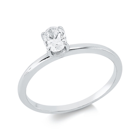 Solitaire Ring aus 750 Weißgold Diamant Oval-Schliff 0,39ct F-VSI B:5,3mm Solitaire Ring aus 750 Weißgold Diamant Oval-Schliff 0,39ct F-VSI B:5,3mm