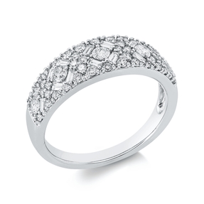 Ring aus 585 Gold Weißgold 63 Diamanten 0,83ct W-SI/PI B:6,1mm