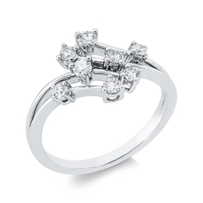 Ring aus 585 Gold Weißgold 8 Diamanten 0,36ct W-SI/PI B:11mm