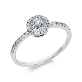Ring aus 750 Gold Weißgold 48 Diamanten 0,34ct TW-VSI/SI B:6,9mm