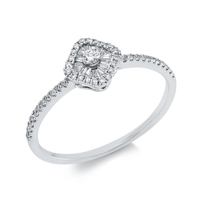 Ring aus 750 Gold Weißgold 57 Diamanten 0,28ct TW-VSI B:7,1mm