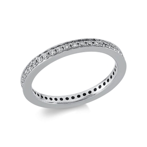 Memoire Ring aus 585 Gold Weißgold 44 Brillanten 0,4ct TW-SI B:2,2mm