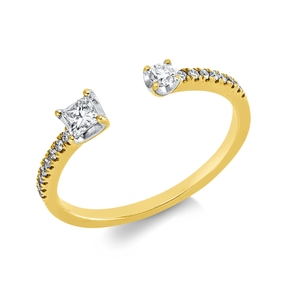 Ring aus 750 Gold gelb/weiß 18 Diamanten 0,29ct TW-PI B:3,7mm