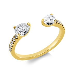 Ring aus 750 Gold gelb/weiß 14 Diamanten 0,48ct TW-SI B:4,3mm
