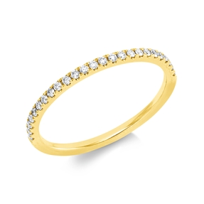 Memoire Ring aus 750 Gold Gelbgold 25 Brillanten 0,15ct TW-SI B:1,4mm