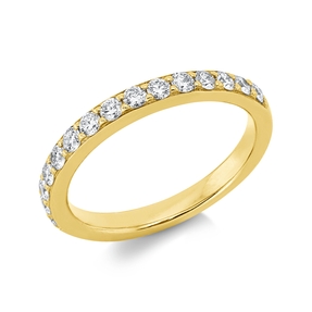 Halb-Memoire Ring aus 750 Gold Gelbgold 15 Brillanten 0,5ct TW-SI B:2,8mm