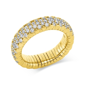 Flex-Ring aus 750 Gold Gelbgold 125 Brillanten 1,51ct TW-SI B:5,4mm