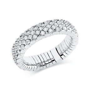 Flex-Ring aus 750 Weißgold rhodiniert 125 Brillanten 1,5ct TW-SI B:5,4mm