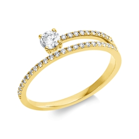 Ring aus 750 Gelbgold 33 Brillanten 0,15ct TW-SI 1 Brillant 0,2ct TW-SI B:5mm