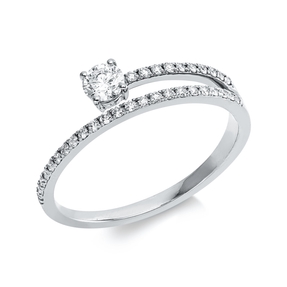 Ring aus 750 Gold Weißgold 34 Diamanten 0,33ct TW-SI B:5mm