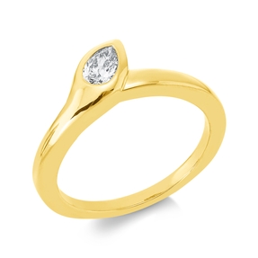 Ring aus 750 Gold Gelbgold Diamant Tropfen-Schliff 0,25ct TW-SI B:7,5mm