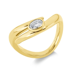 Solitaire Ring aus 750 Gelbgold Diamant Oval-Schliff 0,28ct TW-SI B:6,5mm Zarge Solitaire Ring aus 750 Gelbgold Diamant Oval-Schliff 0,28ct TW-SI B:6,5mm Zarge