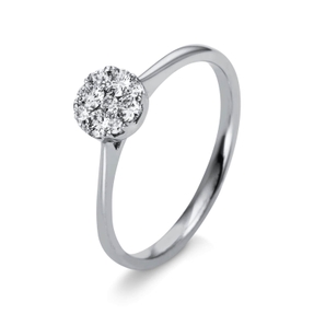 Ring aus 750 Gold Weißgold 9 Brillanten 0,25ct TW-SI B:6,1mm