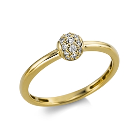 Pavé Ring aus 750 Gold Gelbgold 19 Brillanten 0,18ct TW-SI B:5,1mm