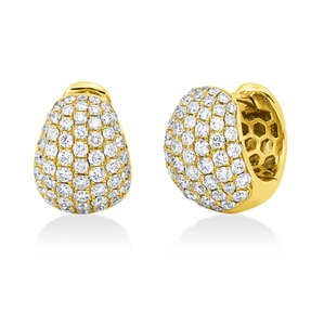Pavé Creolen aus 750 Gold Gelbgold 112 Brillanten 1,67ct TW-VSI 14,5x10mm Pavé Creolen aus 750 Gold Gelbgold 112 Brillanten 1,67ct TW-VSI 14,5x10mm