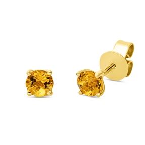 Ohrstecker aus 750 Gold Gelbgold 2 Citrine 0,5ct gelb 3,8x3,8mm 4er-Krappe
