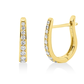 Creolen aus 750 Gold Gelbgold 18 Brillanten 0,33ct TW-SI 15x2,8mm Creolen aus 750 Gold Gelbgold 18 Brillanten 0,33ct TW-SI 15x2,8mm