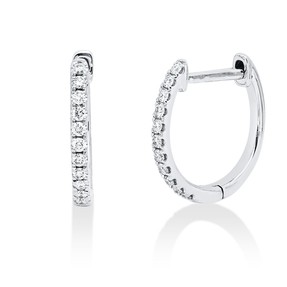 Creolen aus 750 Gold Weißgold 22 Brillanten 0,12ct TW-SI 11,7x1,6mm
