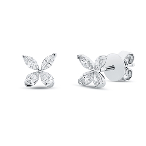 Ohrstecker aus 750 Gold Weißgold 8 Diamanten 0,45ct TW-SI 6,3x6,4mm