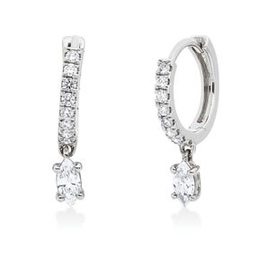 Creolen aus 750 Gold Weißgold 18 Diamanten 0,41ct 17,5x3mm