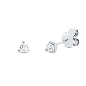 Solitaire Ohrstecker aus 750 Gold Weißgold 2 Brillanten 0,3ct TW-SI 3er-Krappe