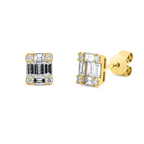 Ohrstecker aus 750 Gold Gelbgold 18 Diamanten 0,45ct 6x5mm
