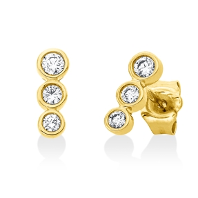 Ohrstecker aus 750 Gold Gelbgold 6 Diamanten 0,2ct TW-SI 8,8x3,2mm