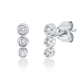 Ohrstecker aus 750 Gold Weißgold 6 Diamanten 0,19ct TW-SI 8,8x3,2mm