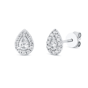 Ohrstecker aus 750 Gold Weißgold 26 Diamanten 0,44ct 7,7x5,7mm