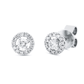 Ohrstecker aus 750 Gold Weißgold 28 Diamanten 0,3ct Ø6mm