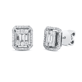 Ohrstecker aus 585 Gold Weißgold 78 Diamanten 0,54ct F-SI 8,7x7,4mm